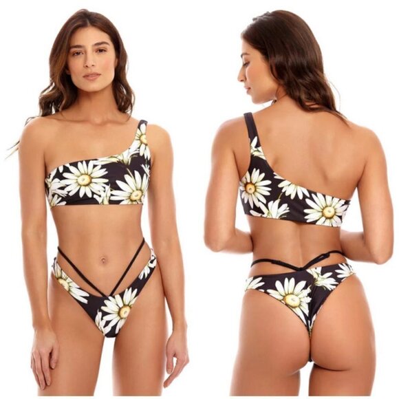 💕AGUA BENDITA💕 Egle Moss Bikini Bottoms ~ Black Floral Print Small S NWT - Picture 6 of 16